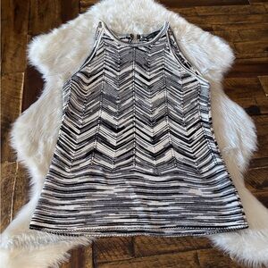 White House Black Market Monochrome Chevron Tank Top